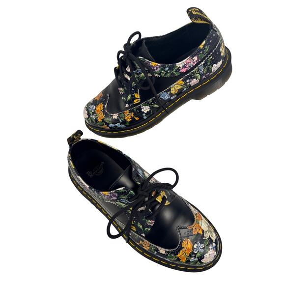 Dr. Martens Darcy Oxfords Floral Brogue 3989 Y2K Women's US 8 Black Leather Rare - Picture 12 of 12